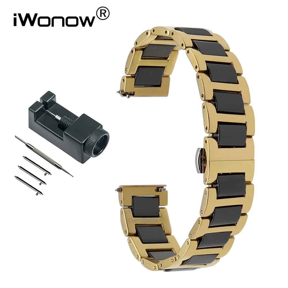

Ceramic & Stainless Steel Watchband for Bulova Invicta Ernest Borel Quick Release Watch Band Wrist Strap 12 14 16 18 20 22mm