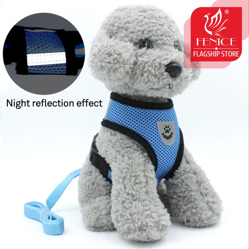 

Fenice Pets Breathable Vest Harness for Small Dogs Blue/Black/Red/Orange Reflective Summer