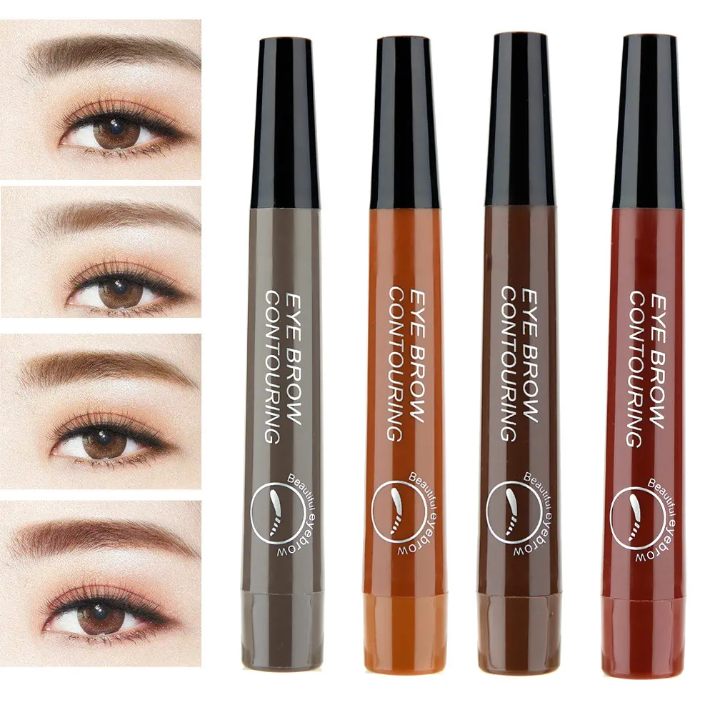 4 Fork Tip Liquid Eyebrow Pen Waterproof Tattoo Durable Eye Brow Pencil Eyebrow Enhancer Tint Pen HJL2018 4 Fork Tip Liquid Eyebrow Pen Waterproof Tattoo Durable Eye Brow Pencil Eyebrow Enhancer Tint Pen HJL2018