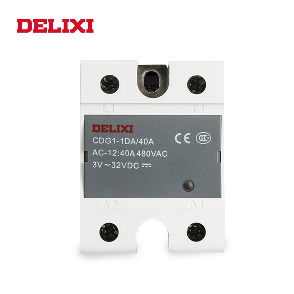

DELIXI CDG1 solid state relay SSR-40DA 60DA 75DA 80DA 3-32V DC TO 24-480V AC SSR single phase DC Control AC No Contact Relay