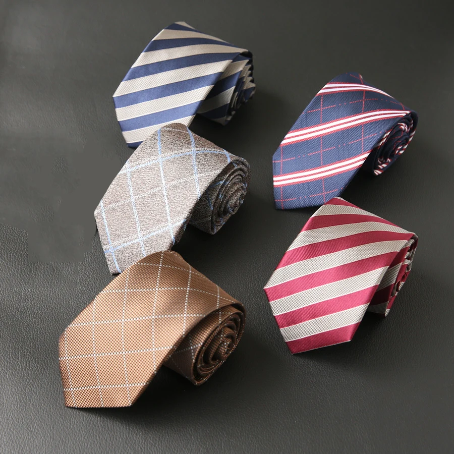 Mantieqingway джентльменские полосатые галстуки для мужчин галстук с рисунком «Шотландка» Gravata Corbata тонкий Vestidos мужской галстук из полиэстера