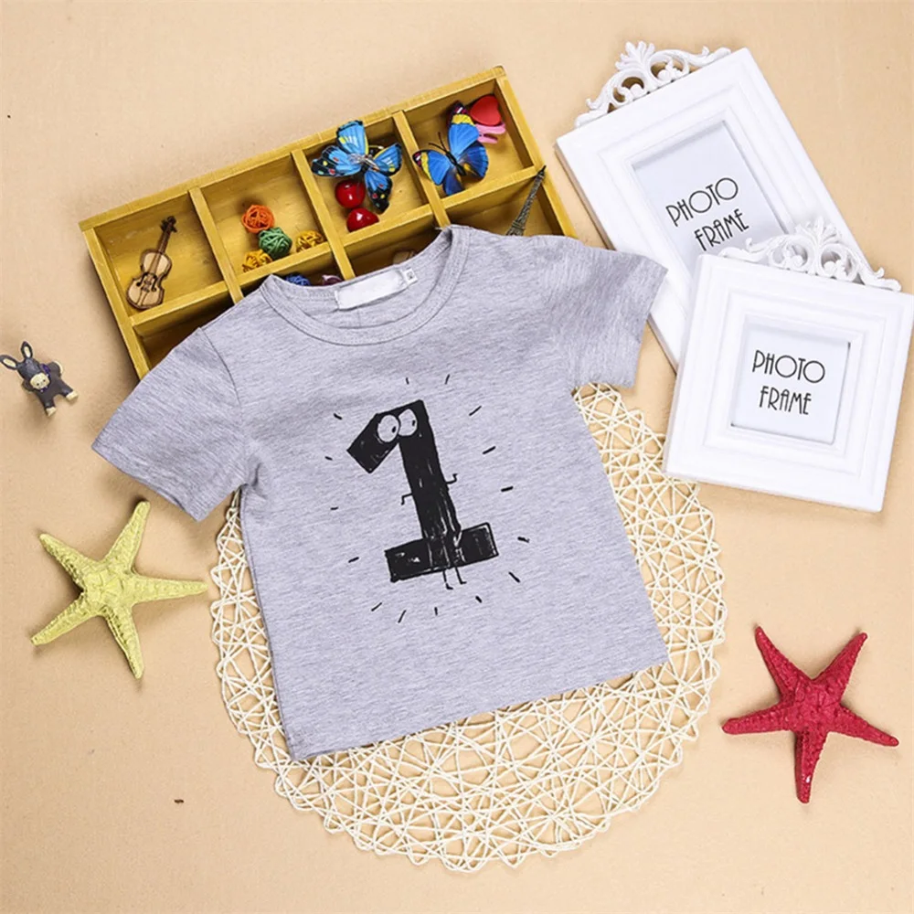 Baby T shirt Number Boys Print T shirt For Kids Summer T shirts Baby