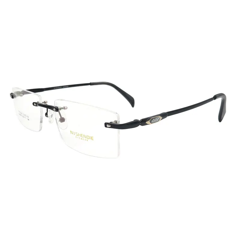 Gmei оптический S8314 без оправы для очков для мужчин без оправы очки - Цвет оправы: Черный