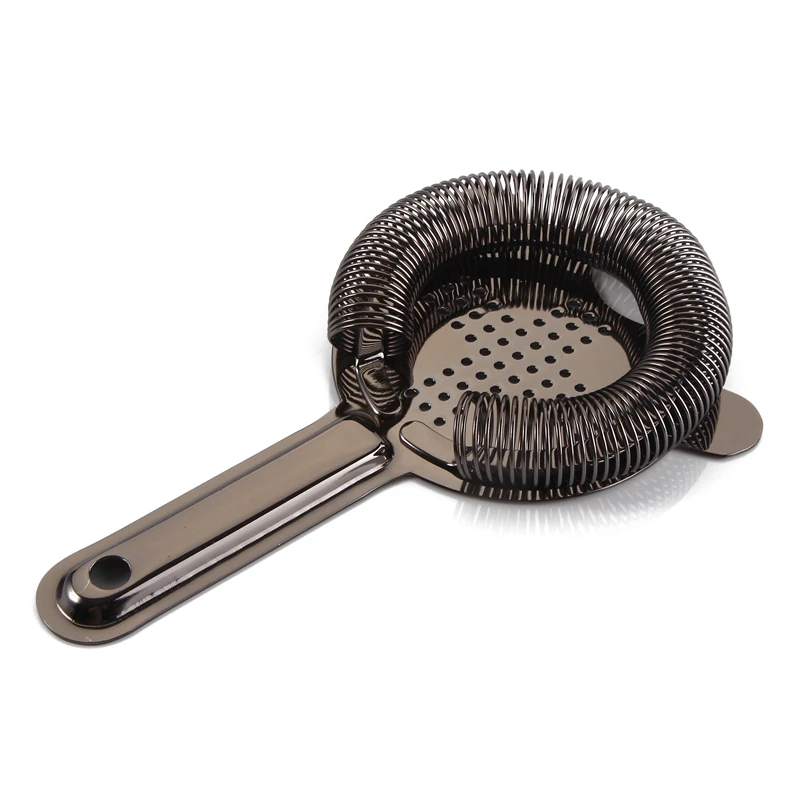 Premium Hawthorne Strainer / Cocktail Strainer, Black Finish in 18 8