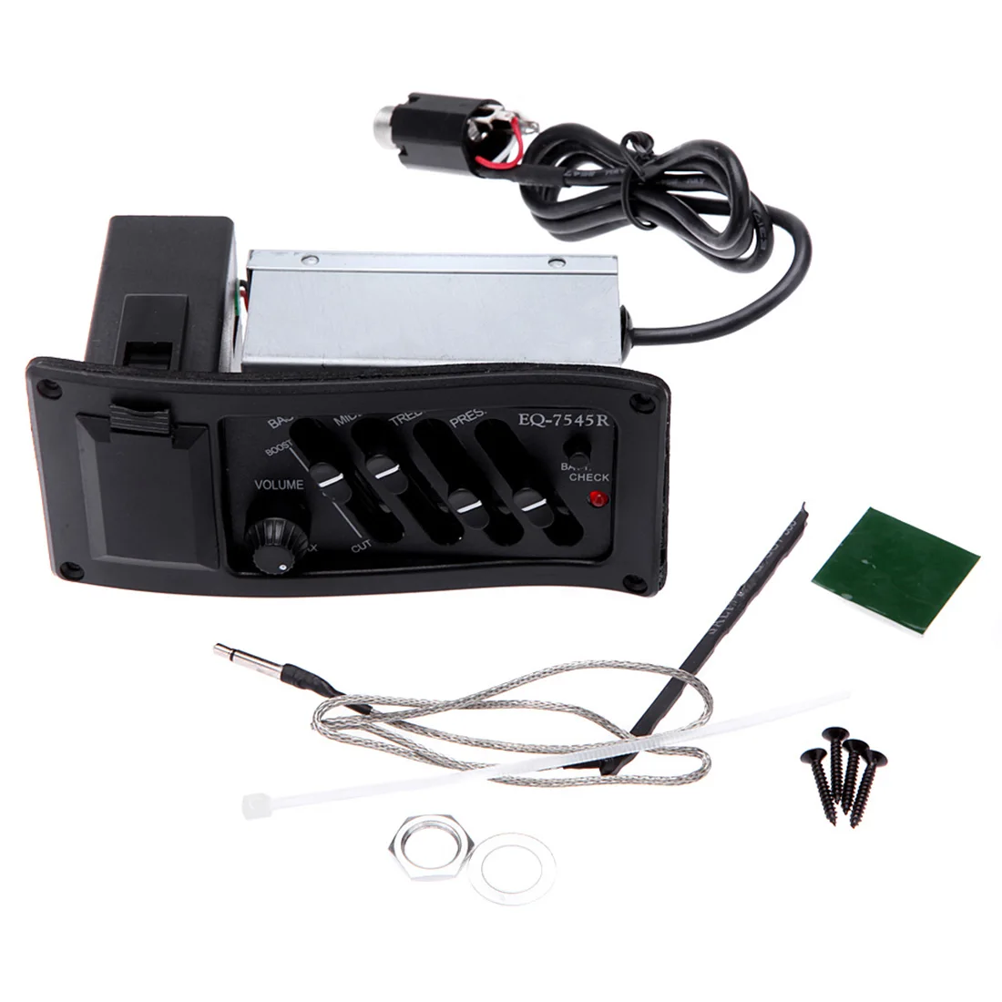 

New Arrival 4-Band Eq Equalizer Guitar Piezo Pickup Eq-7545R Pre-Amp Acoustic Guitar Preamp Amplifier Tuner Accessories