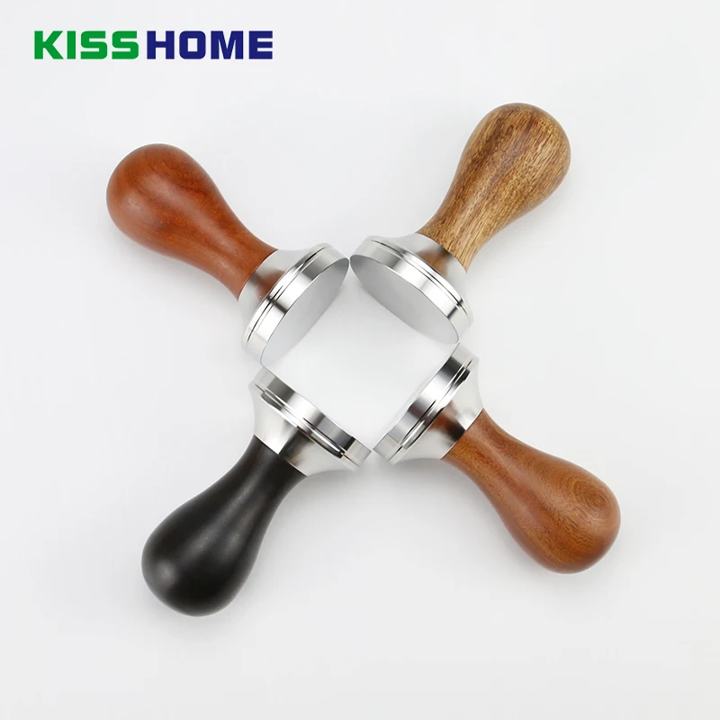 41/49/51/53/57/57.5/8/58.35mm Wooden Handle Coffee Tamper Powder Hammer Stainless Steel Base Barista Espresso Tampers 41/49/51/53/57/57.5/8/58.35mm Wooden Handle Coffee Tamper Powder Hammer Stainless Steel Base Barista Espresso Tampers