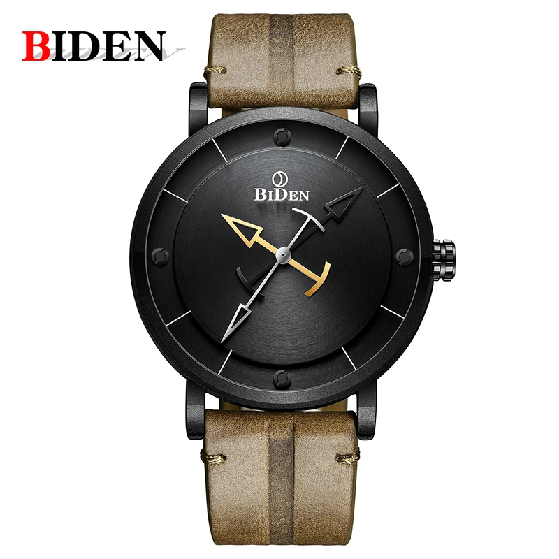 

BIDEN Fashion Men Wrist Watch Leather Quartz Waterproof Sport Luxury Business Top Brand Luxury Wristwatches Men Relogio Clock