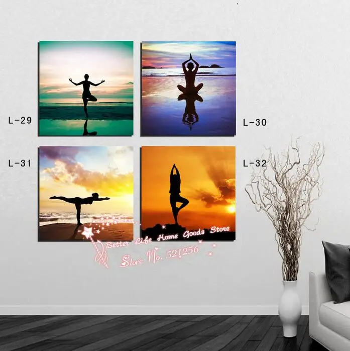 Decoracion Salones Yoga ~ de Fotos 4 Panel Se?ora Haciendo Yoga Sal?n de Belleza Decoraci?n Decoracion Salones Yoga ~ de Fotos 4 Panel Se?ora Haciendo Yoga Sal?n de Belleza Decoraci?n