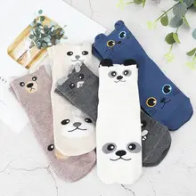 Удобные хлопковые носки с рисунками животных; женские повседневные носки; сезон весна-лето; Дышащие носки