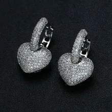 Лучше Новая мода ясно кольца сердце кубического циркония серьги стержня для Для женщин JP25
