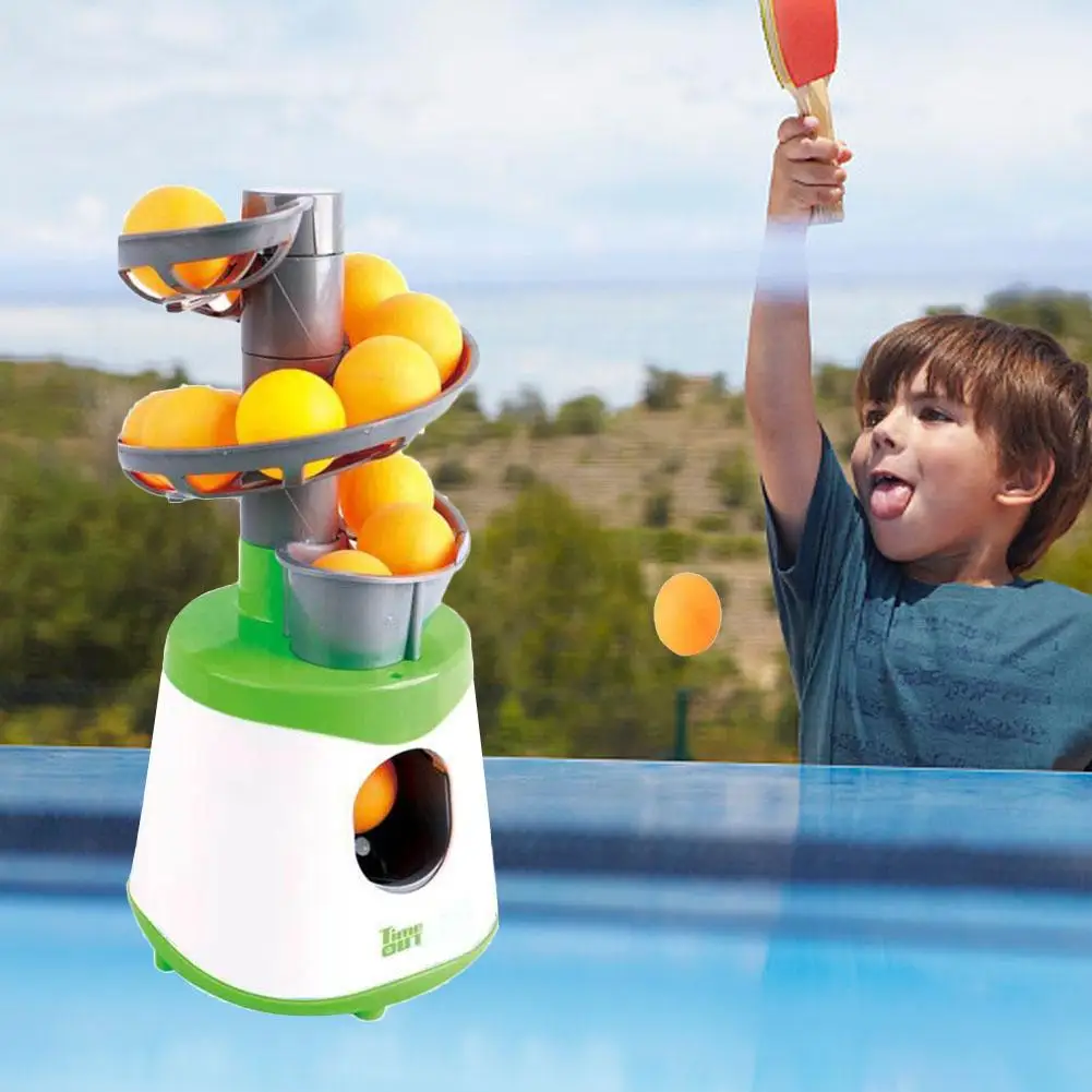 

Portable Tennis Balls Training Launcher Kids Children Table Tennis Ball Machine Ping Pong Launcher Exerciser With 10pcs Balls