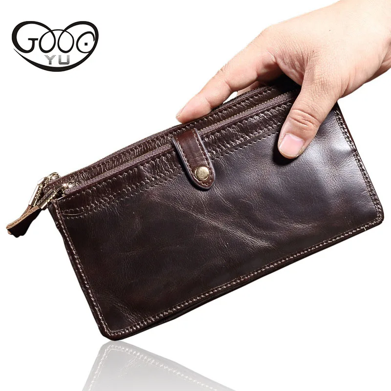 

Holding Large number clutch purse leather long leather wallet men version of fashion casual High Quality Designer men wallets