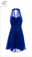 2017 Summer New Womens Dresses LA LA LAND Emma Stone Miya Chiffon Sexy Club Royalblue Halter Tank Party Blue Dresses