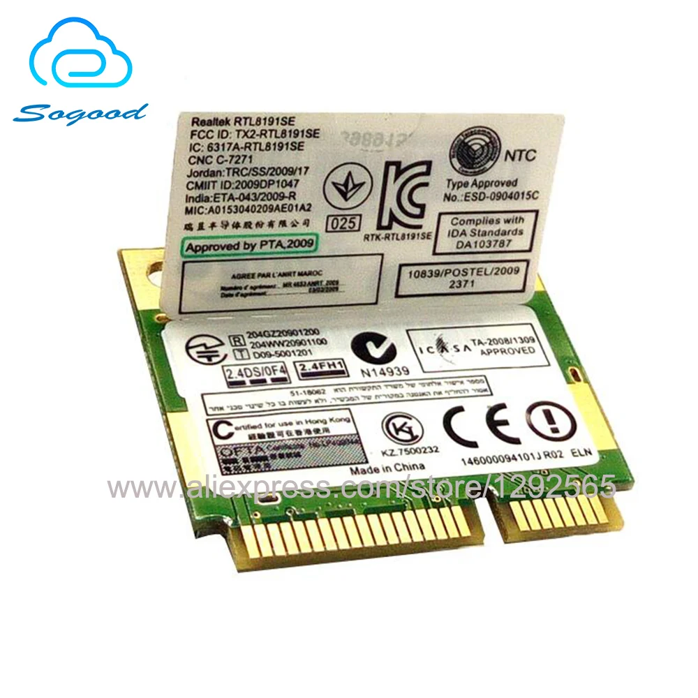 

Realtek RTL8191SE half-height Mini PCI-E 2.4G 802.11n/g/b for ASUS Acer BenQ and other notebook built-in wireless network card