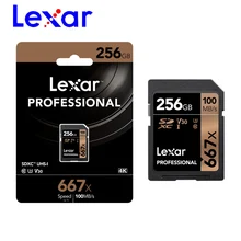 Профессиональная sd-карта Lexar 667X Max100MB/s 64 Гб 128 ГБ 256 ГБ C10 U3 4K SDXC карта памяти SD флэш-карта UHS-I sd-карта для камеры