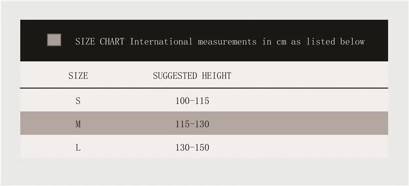 西班牙舞裙儿童 Size Chart