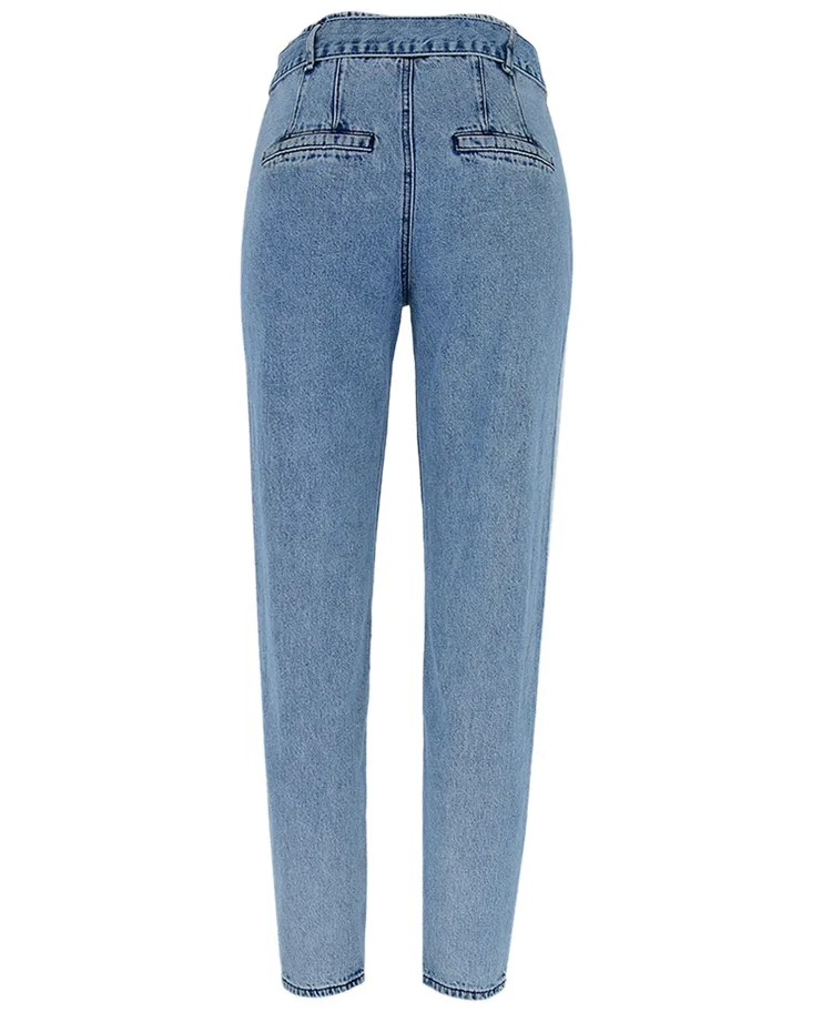 Новинка, нерегулярные рваные джинсы для женщин, смягчающие джинсы-карандаш с высокой талией, обычные джинсы, женские брюки, джинсы для мам