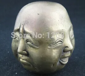 

China Old Copper Carving Happy Angry Sad Laugh Buddha Statue