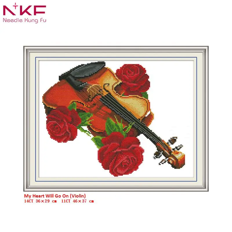 NKF My Heart Will On (скрипка) 11CT 14CT Рукоделие Набор для вышивки крестиком наборы