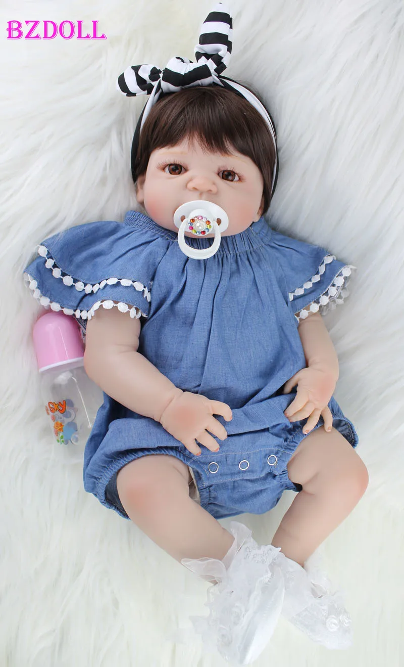 Acheter Bzdoll 55 Cm Silicone Corps Reborn Bebe Poupee Jouet Comme Reel 22 Pouces Nouveau Ne Fille Princesse Bebes Bain Enfant Cadeau Pas Cher Prix Venteiaaz