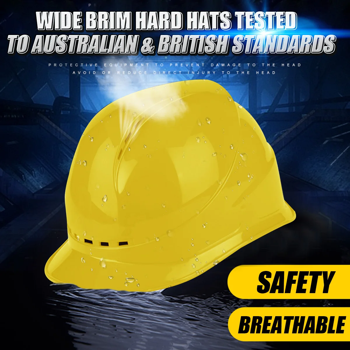 

White/Yellow Safety Hard Hats Construction Work Protective Helmets ABS Protect Rescue Helmets Safety Supplies
