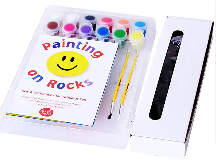 Смешные дети бренд камень картины игрушки включать 10 шт. различные формы камней и 12 видов цветов пигмент, дети ребенок рисунок игрушки