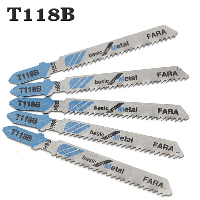 

5PCS High Quality T118B Hcs Ground Teeth Straight Cutting T-Shank Jig Saw Blade for Wood