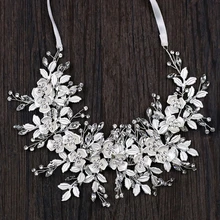 Ободок для волос белый ободок с листьями невесты головной убор Свадебные Женские ювелирные аксессуары