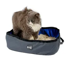 Folding Cat Litter Box Portable Pet Toilet Litter Pan Outdoor Collapsible Travel Cat Litter Pan Waterproof Litter Pan