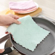Домашнее кухонное впитывающее полотенце, толстое Двухслойное полотенце из микрофибры, кухонное полотенце для мытья посуды
