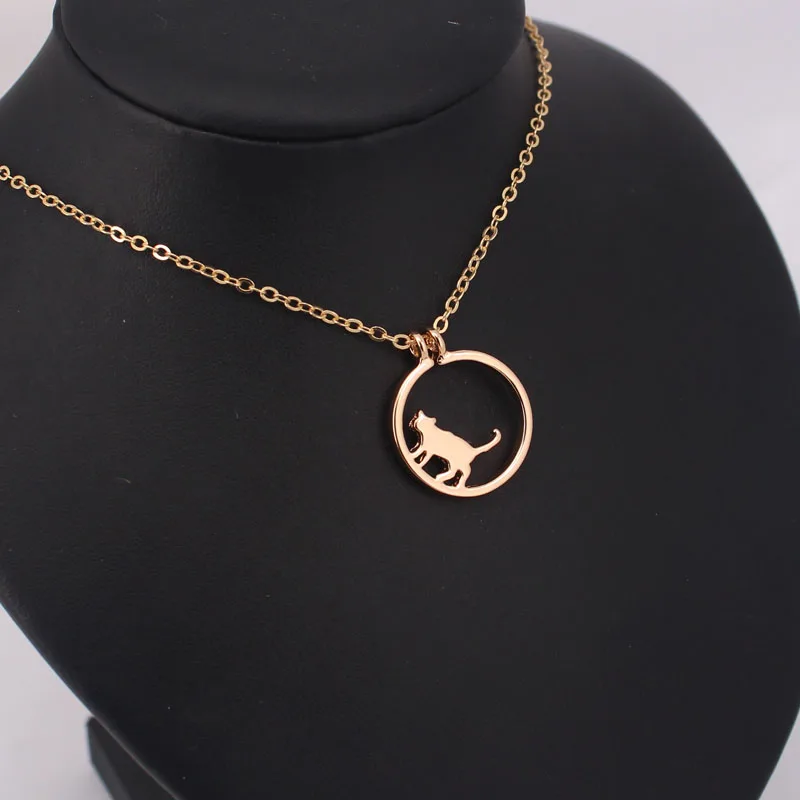 

hzew round cute cat pendant necklace cat necklaces gift