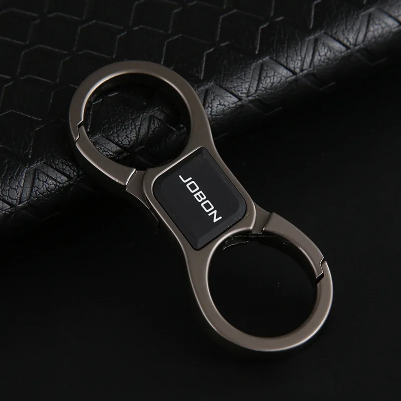 black and gift box Поясной подвесной автомобильный брелок для ключей карабин брелок для ключей высокое качество sleutelhanger chaverio llaveros hombre - Цвет: black and gift box