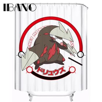 

Hot Design Pokemon Cartoon Shower Curtain Bathroom Waterproof Polyester Fabric 180*180cm+12 Hooks