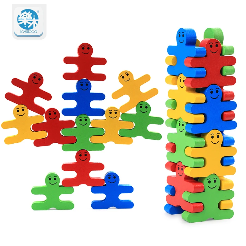 Logwood Wooden Baby Toy Balance Game Building Blocks Early Education Table Game Toys for children play with friend baby-building-blocks