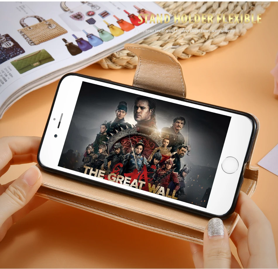 leather stand wallet case for iPhone 6 6s 7 7 Plus 5s SE Case (8)