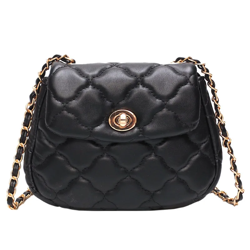 

Crossbody Single Shoulder Bag Rhombus Lattice Handbag with Golden Chain Strap for Women Popular