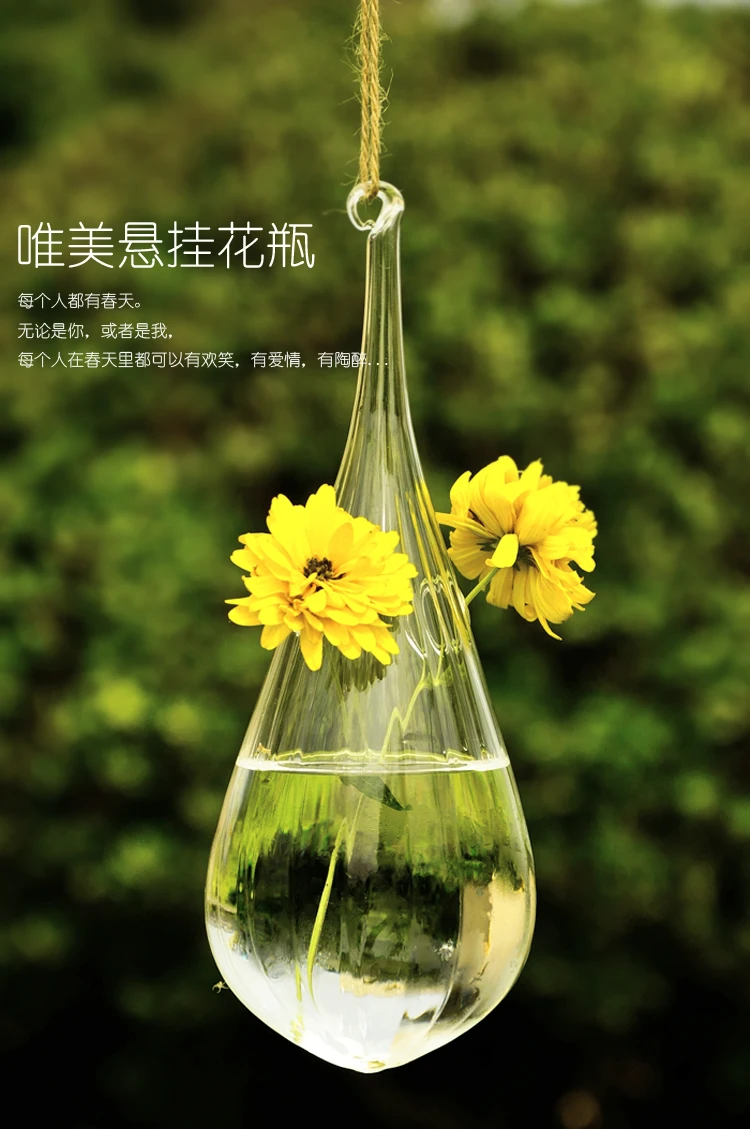 

Free shipping The teardrop-shaped vase , Brief hanging vase , vasos decorativos , glass vase