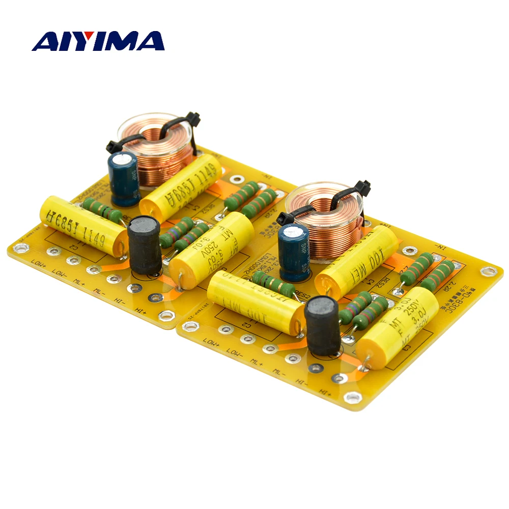 

AIYIMA 2PC 250W Speaker 3 WAY Crossover Audio Board Tweeter Mid Woofer Speaker Frequency Divider For 4 INCH 10 INCH Filter