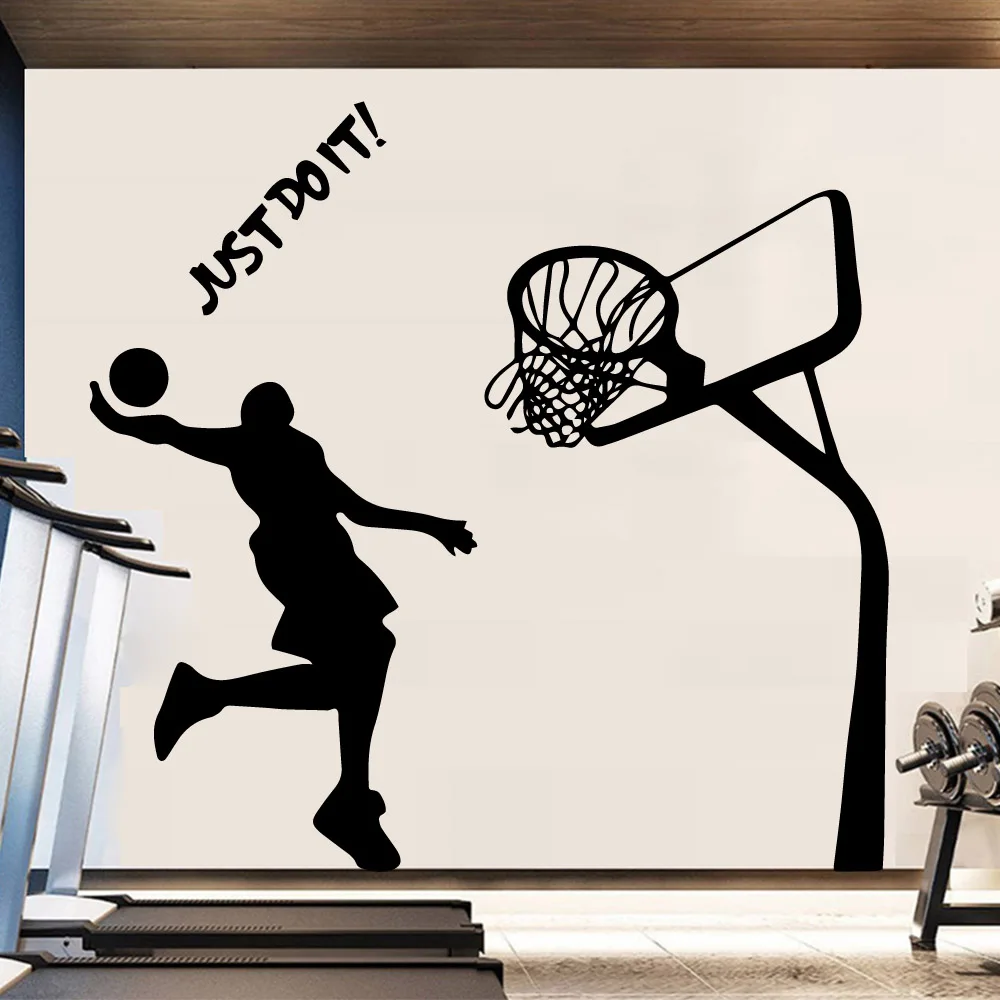 

Beauty basketball just do it Wall Sticker Vinyl Decorative Decor For Kids Rooms Nursery Room Decor Home Party Decor Wallpaper