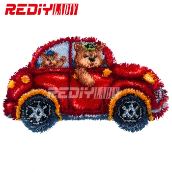 

DIY Latch Hook Rug Kits Unfinished Crocheting Tapestry 3D Yarn Needlework Cushion Set for Embroidery Carpet Ted in the Car Mat