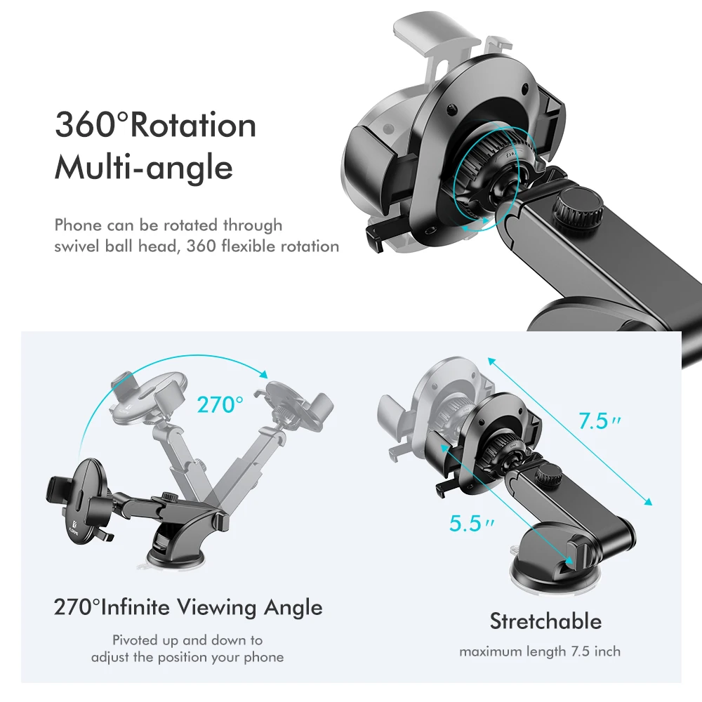 Floveme Auto telefon halter Für iPhone X 8 Samsung S10 Windschutzscheibe Auto Montieren Sauger Tele