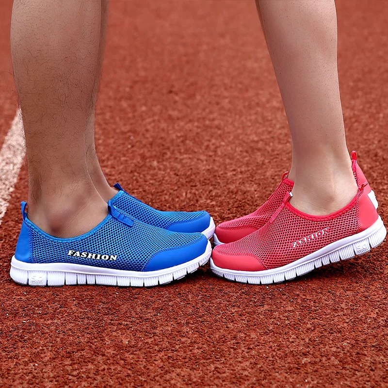 QASDUO Fashion summer shoes men casual air mesh shoes large sizes 38-46 lightweight breathable slip-on flats chaussure homme