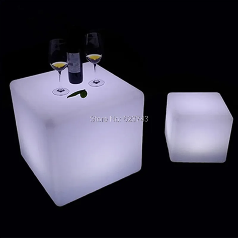 1 piece unbreakable waterproof 35CM GLOWING SEATING CUBES rechargeable luminous cube led bar chair barstools with remote control