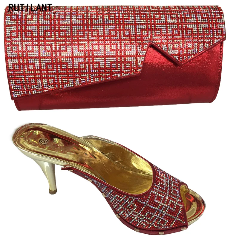 

Latest Red Color African Matching Shoes and Bags Italian In Women Nigerian Shoes and Matching Bags African Wedding Shoes and Bag