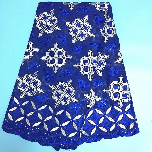 

High quality Embroidered with stone African guipure swiss cotton french network lace Fabric for dress wedding 5y/lot L11023