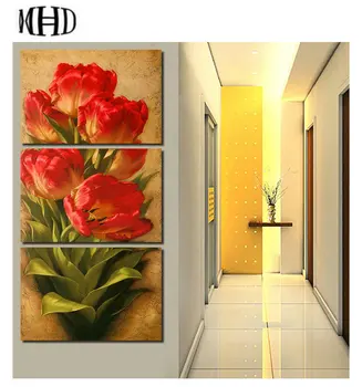 

MHD 5d diy Diamond embroidery flowers mosaic round and square diamond cross stitch living room decoration flowers 1 set of 3