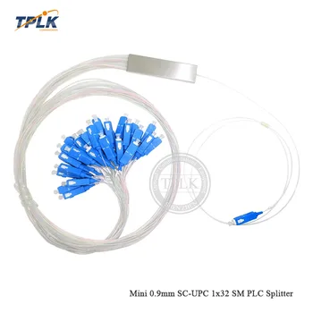 

Best price 10pcs/lot Mini 0.9mm SC UPC 1x32 SM PLC Splitter SC UPC connector steel tube type 1x32 SC UPC PLC fiber splitter