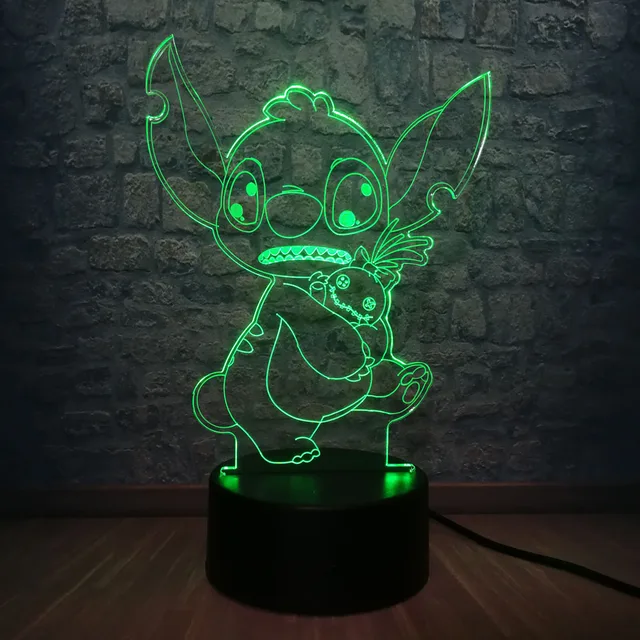 Holiday Gift Cartoon Kawaii Stitch 3D LED Night Light RGB Lighting 7 ...