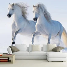 Beibehang пользовательские обои 3D лошадь белая лошадь Большая фреска фон Континентальный спальня стена задний диван обои