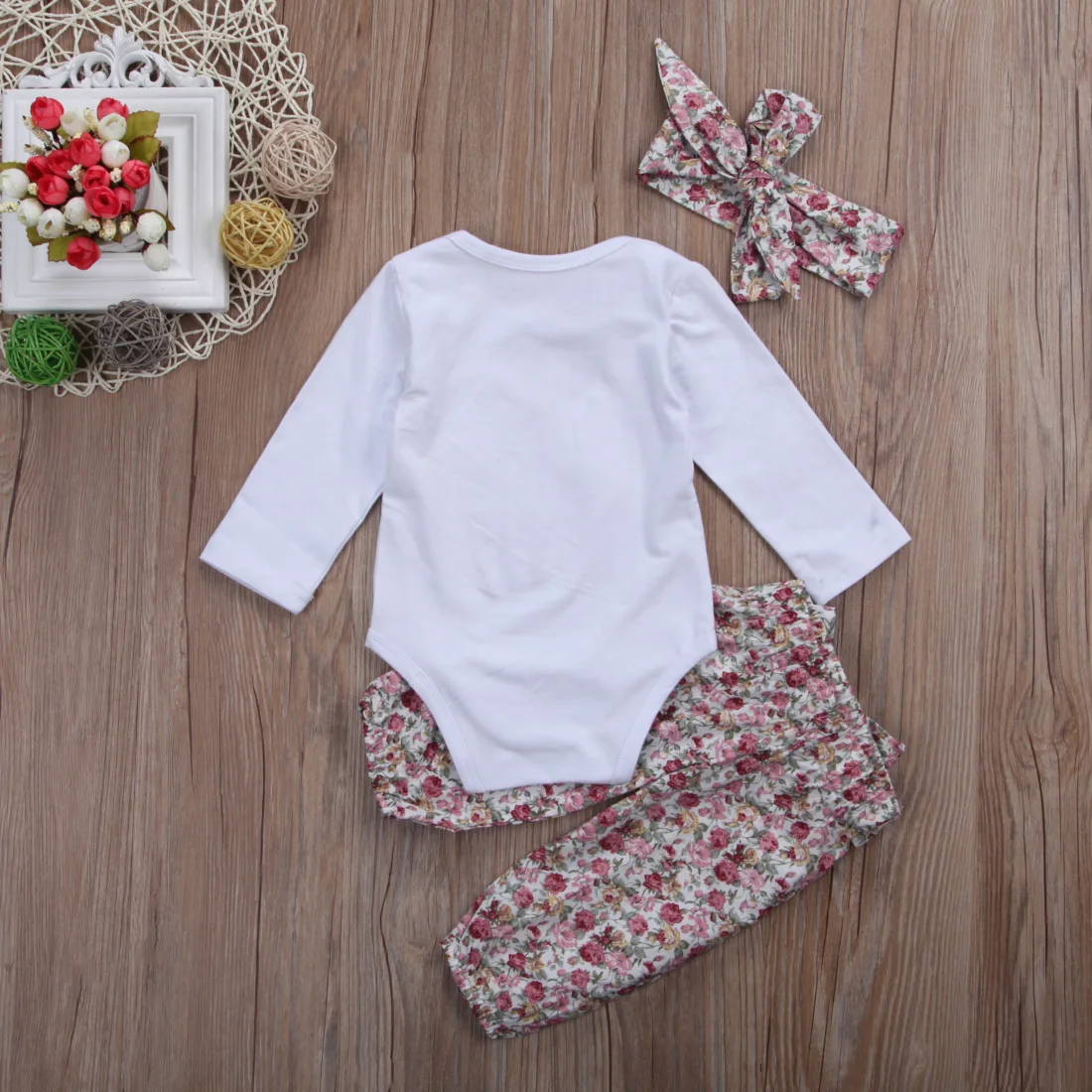 США; Одежда для маленьких девочек; белое боди с длинными рукавами и цветочным принтом в виде сердца; длинные брюки с поясом; леггинсы; осенняя одежда для девочек